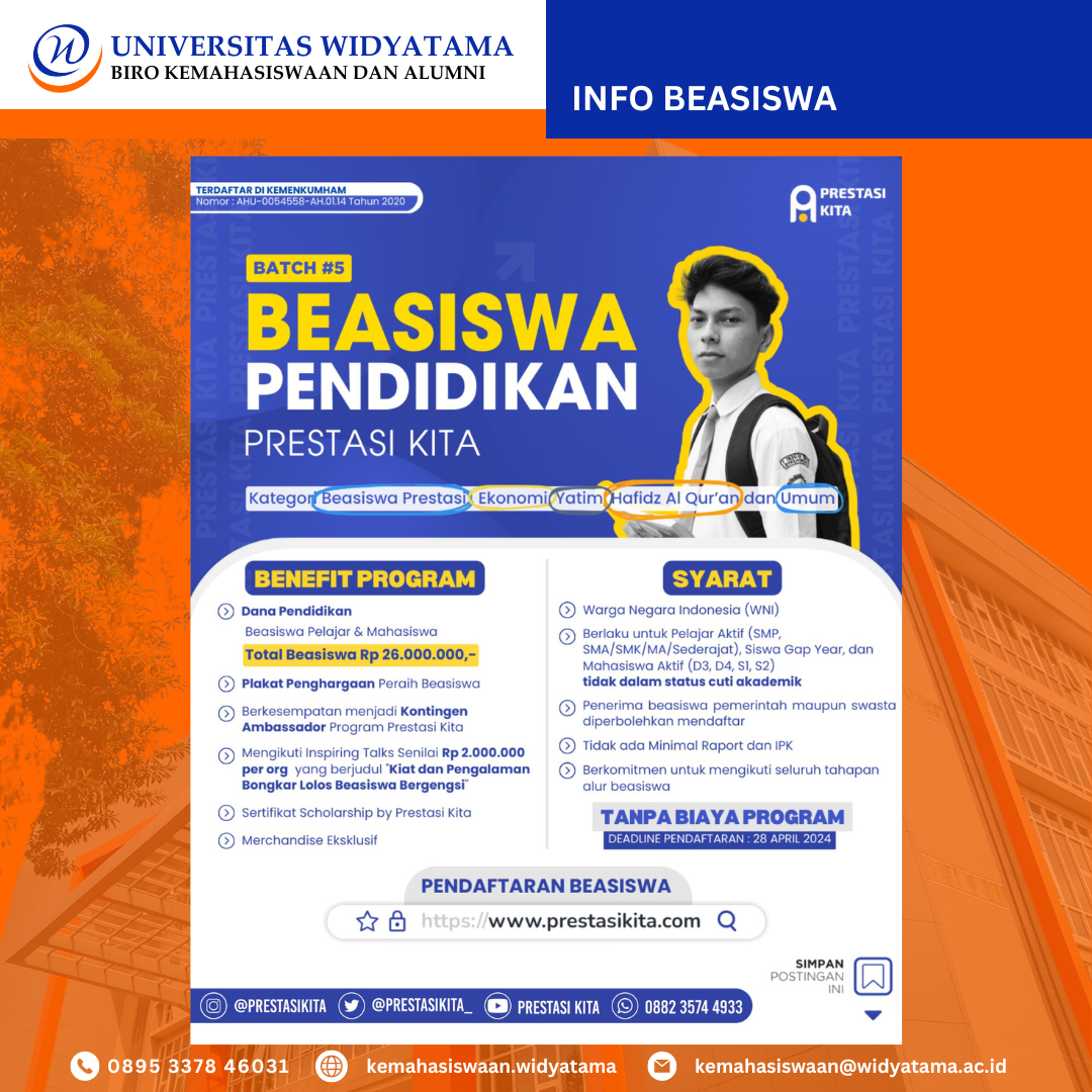 Beasiswa Prestasi Kita - Kemahasiswaan